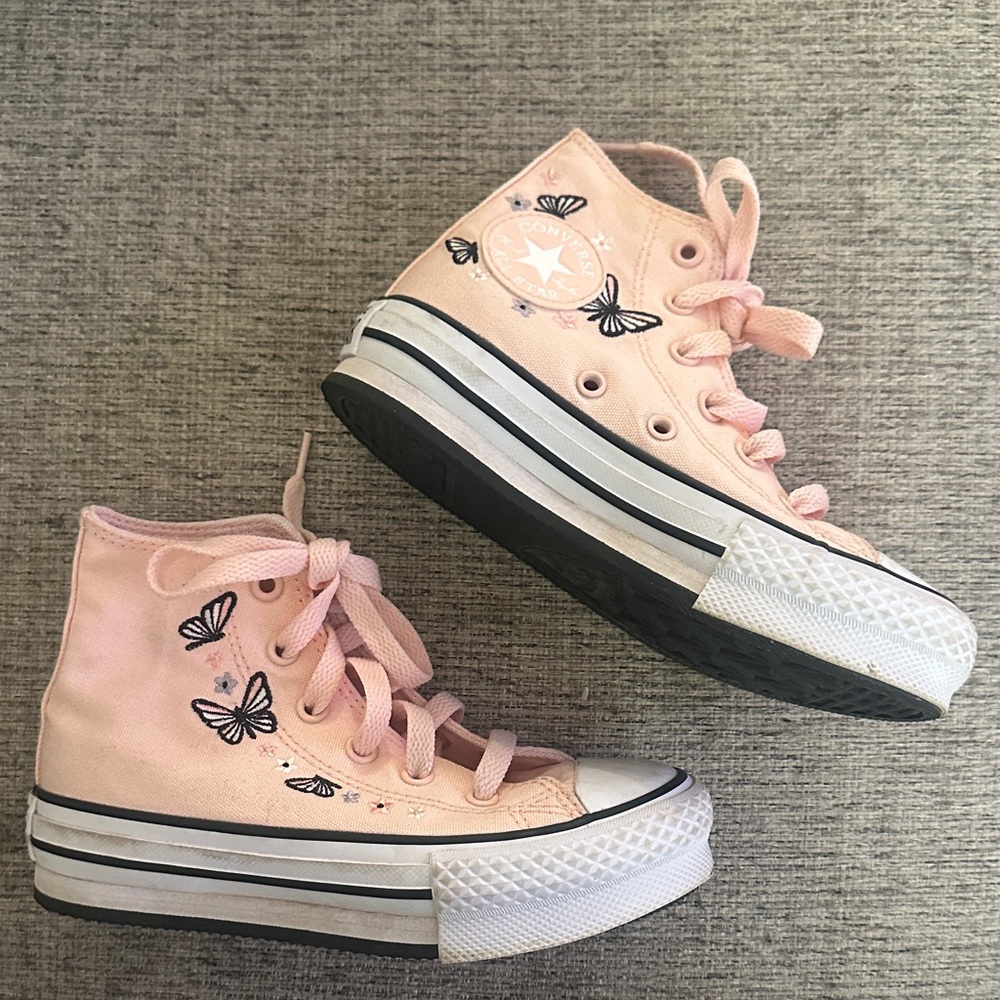 Converse Light Pink Butterfly High-Tops